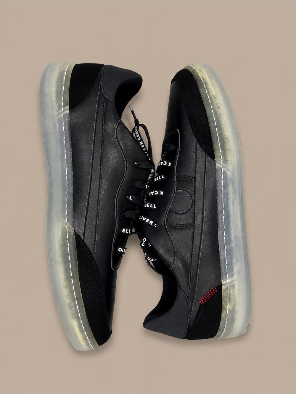 Oliver Cabell Black Low-Top Sneakers with Translucent Sole